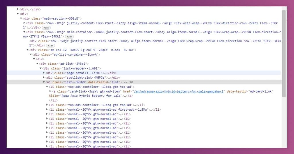 Analyze HTML to Extract Data